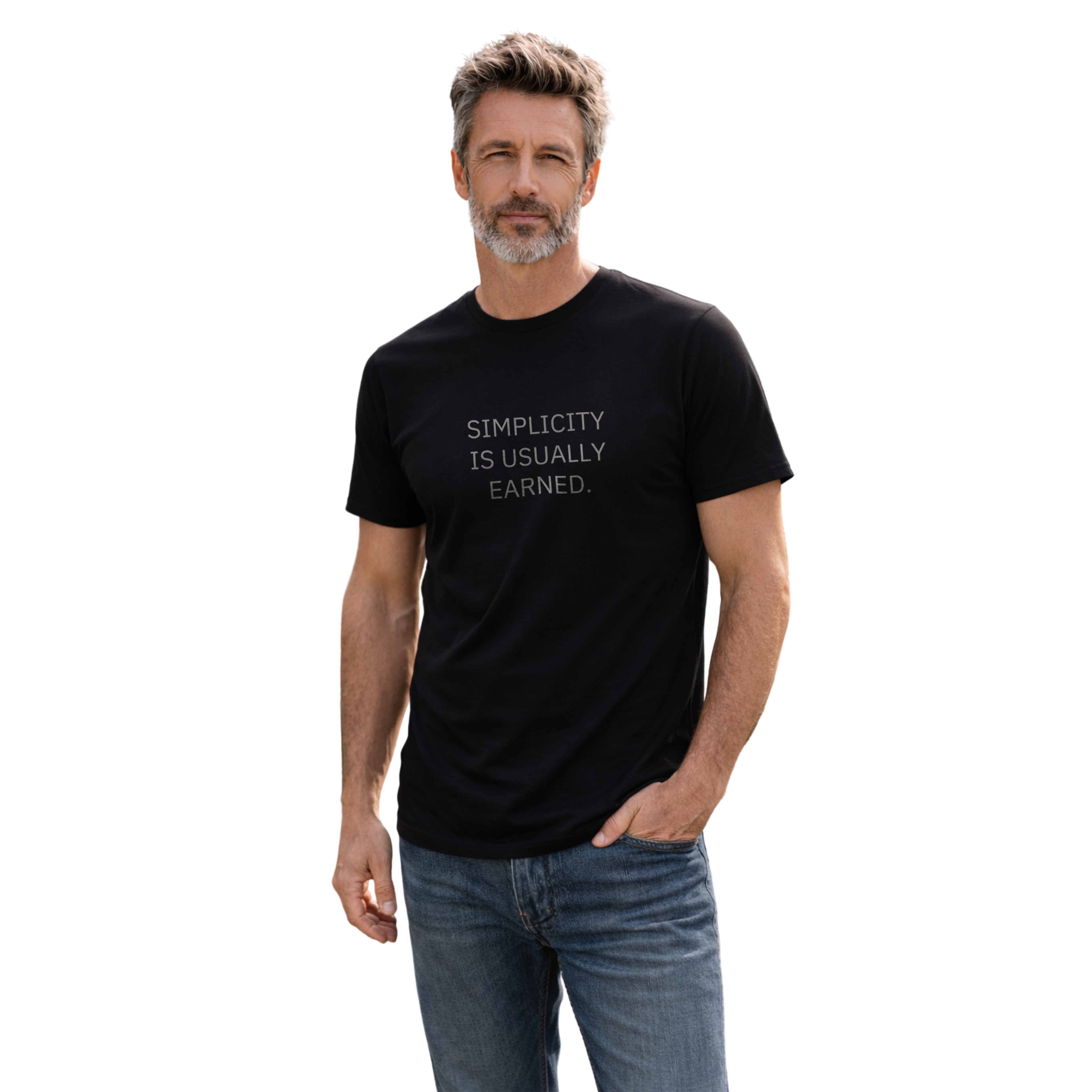 SIMPLICITY IS USUALLY EARNED. - T-SHIRT